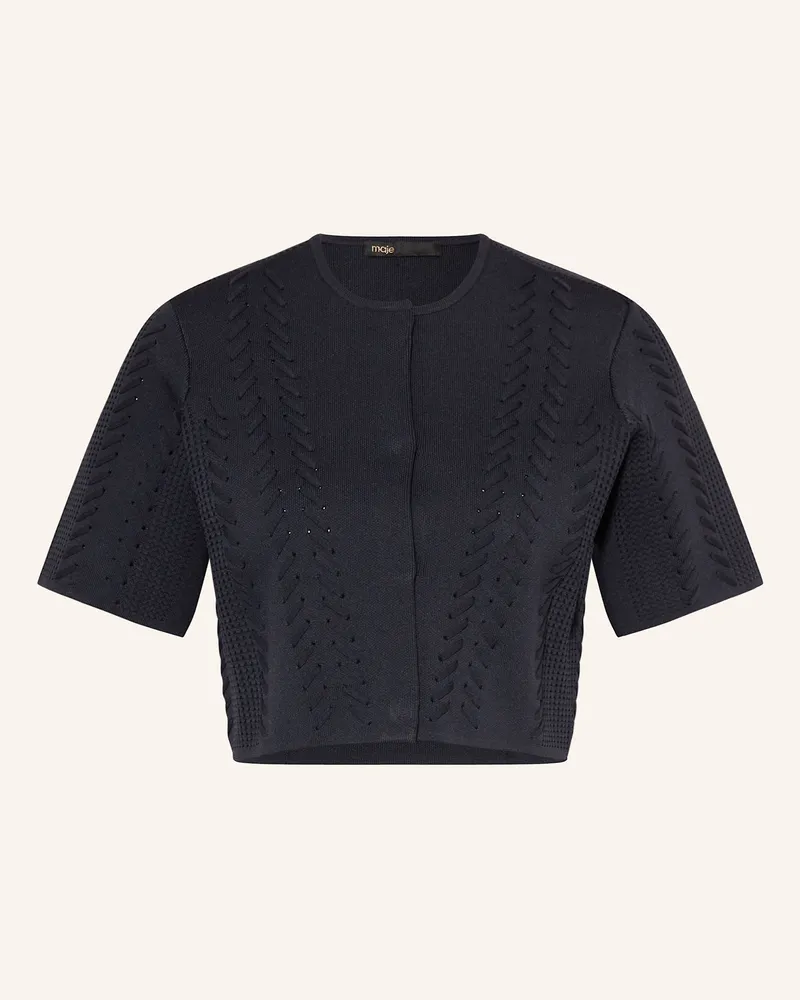 Maje Cropped-Strickjacke Dunkelblau
