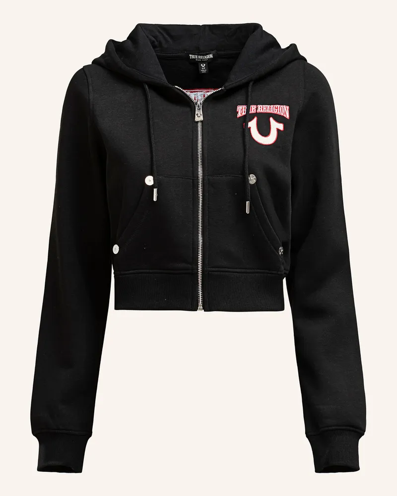 True Religion Hoodie SHRUNKEN Schwarz