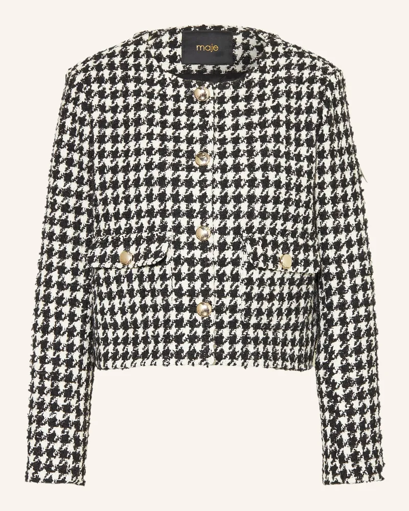 Maje Kastenjacke aus Tweed mit Glitzergarn Schwarz