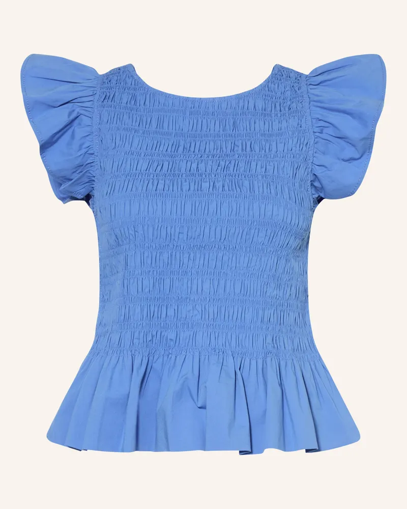 Ganni Blusenshirt Mit Volants blau Blau
