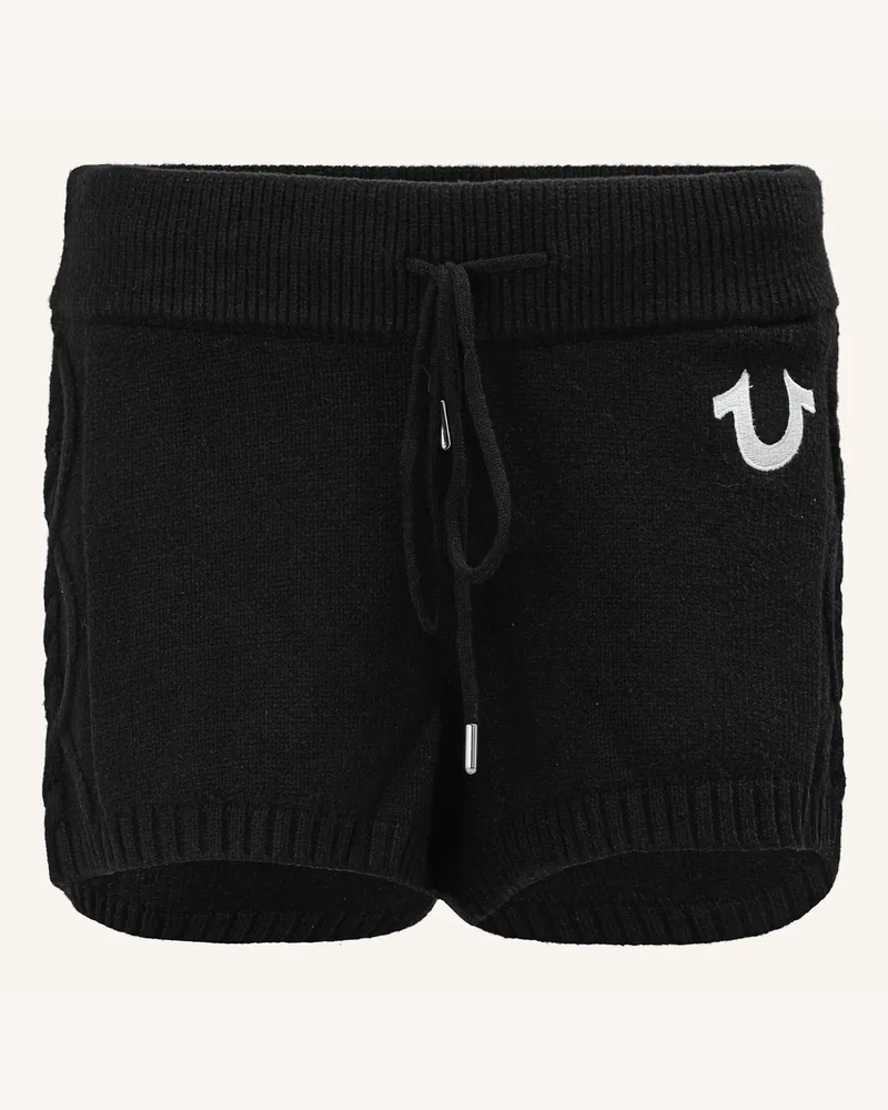 True Religion Sweatshorts EMBROIDERED Schwarz