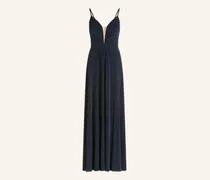 Abendkleid Mit Glitzergarn Und Cut-Outs blau