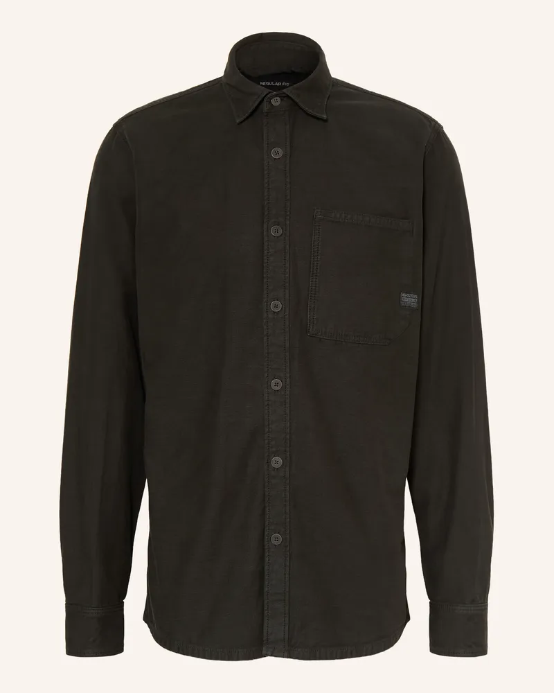 G-STAR RAW Hemd Regular Fit schwarz Schwarz
