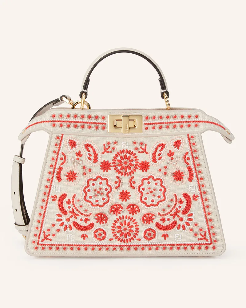 Fendi Handtasche Peekaboo Iseeu Small rot Creme