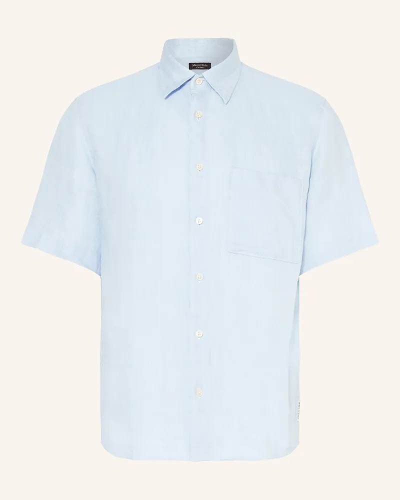 Marc O'Polo Kurzarm-Hemd Regular Fit aus Leinen Hellblau