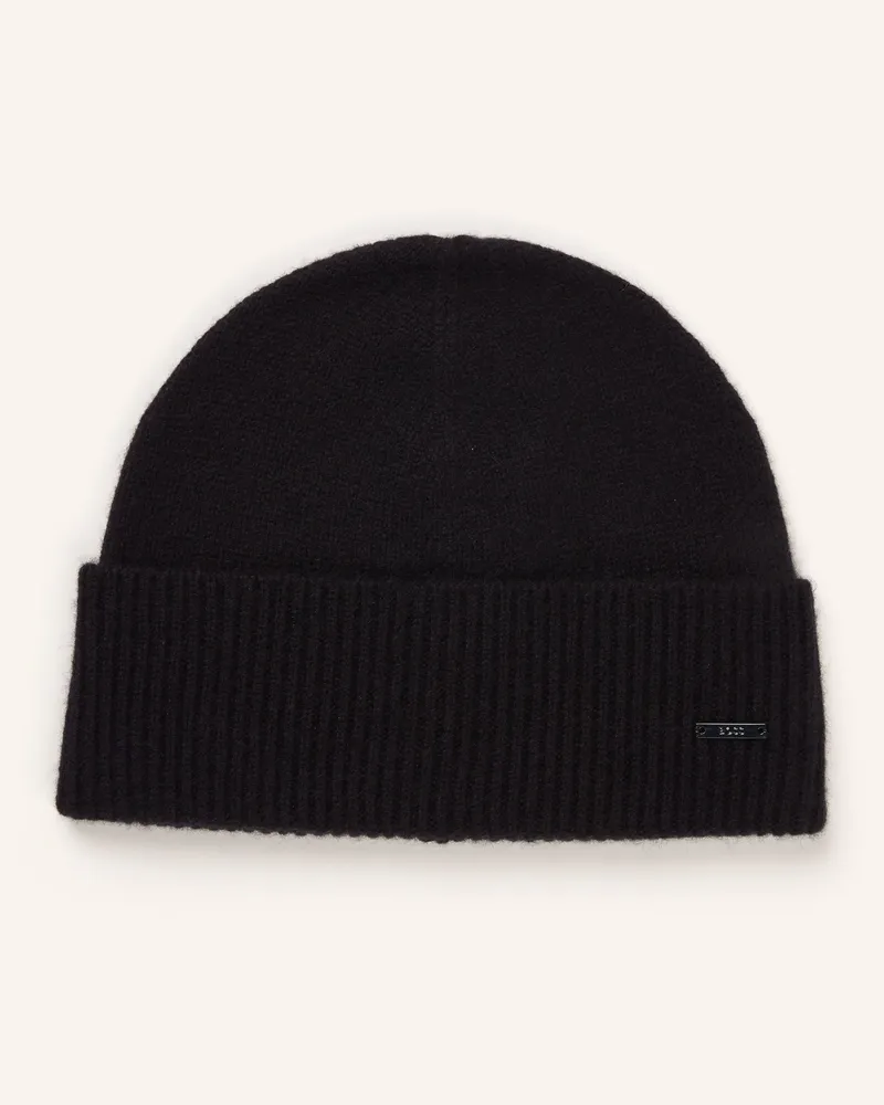 HUGO BOSS Cashmere-Mütze Honesto schwarz Schwarz