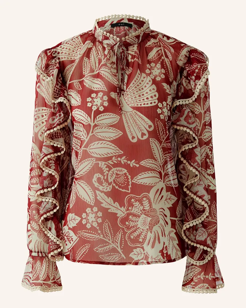 Oui  Blusenshirt Mit Rüschen rot Dunkelrot