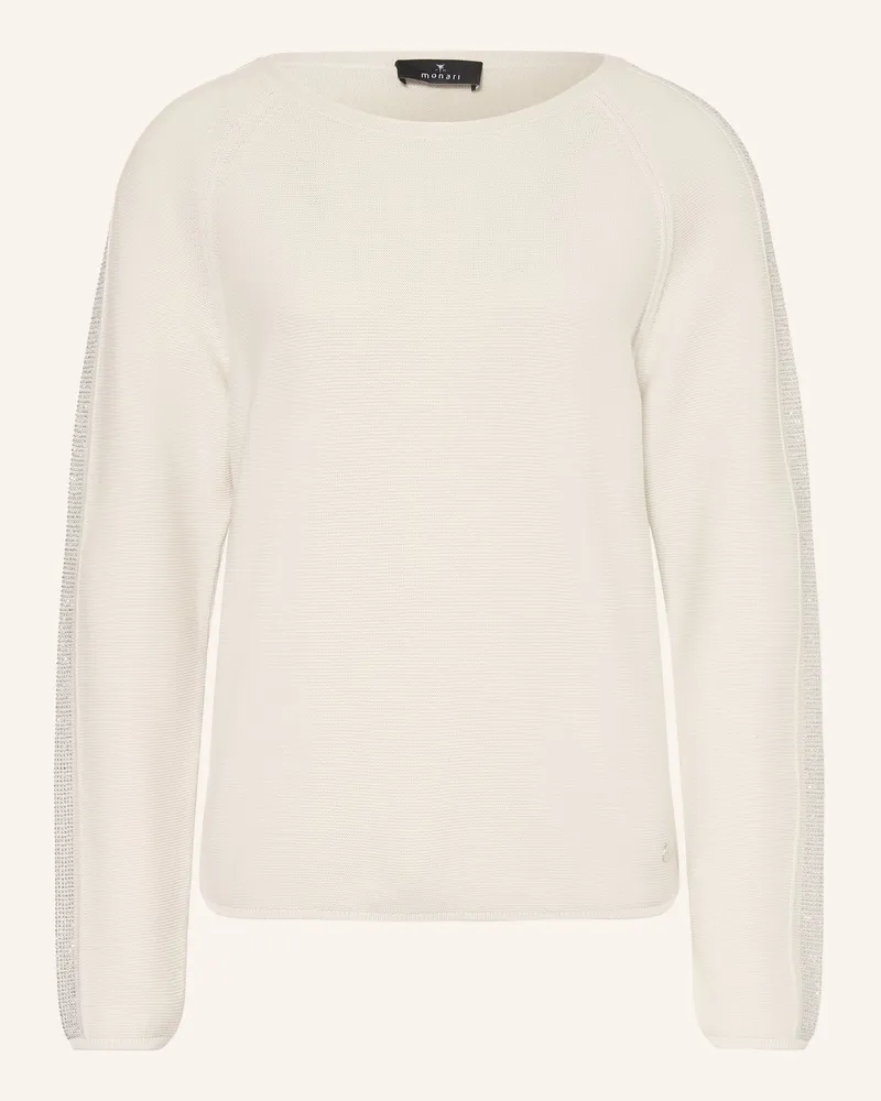 monari Pullover Mit Schmucksteinen weiss Weiss