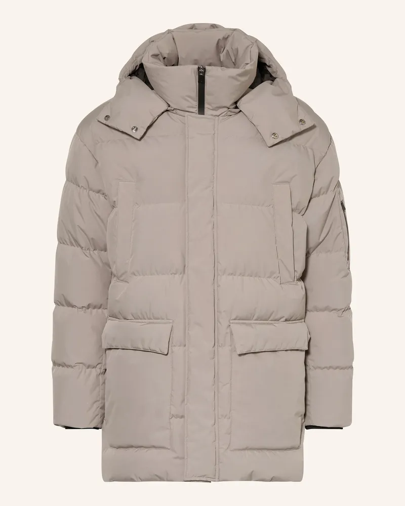 Herno Daunenparka mit abnehmbarer Kapuze Grau