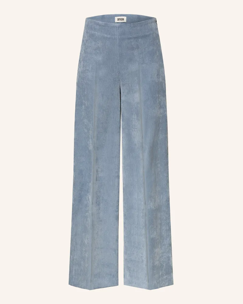 Drykorn Marlenehose Before Aus Cord blau Blaugrau