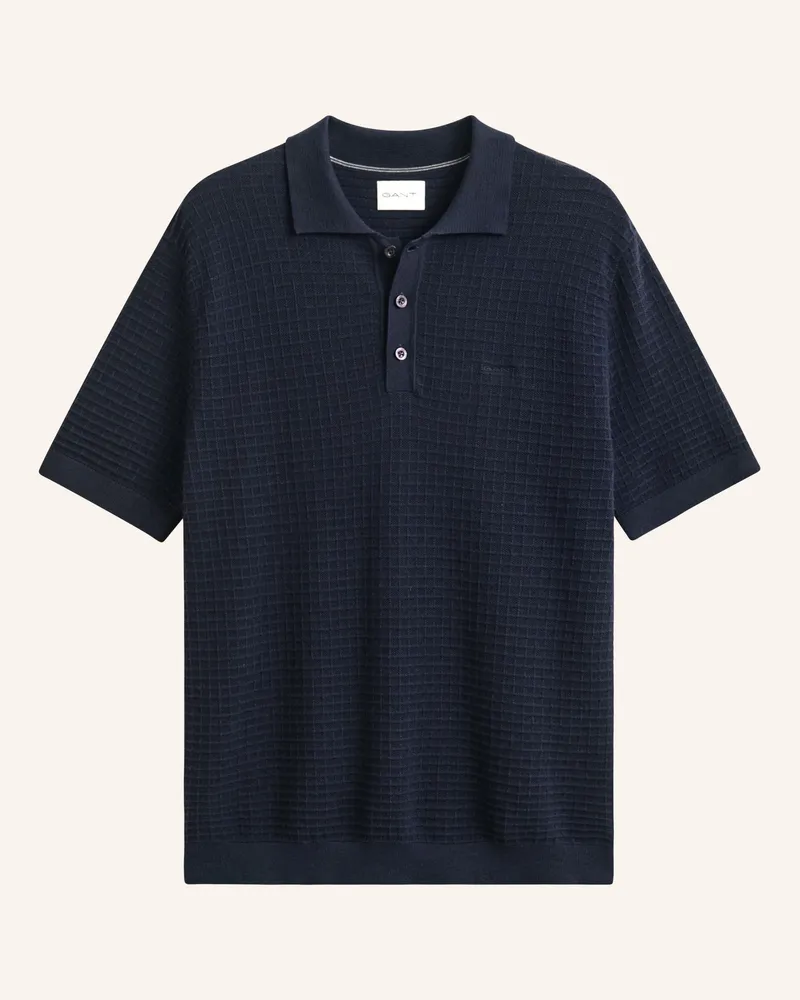 Gant Strick-Poloshirt blau Dunkelblau