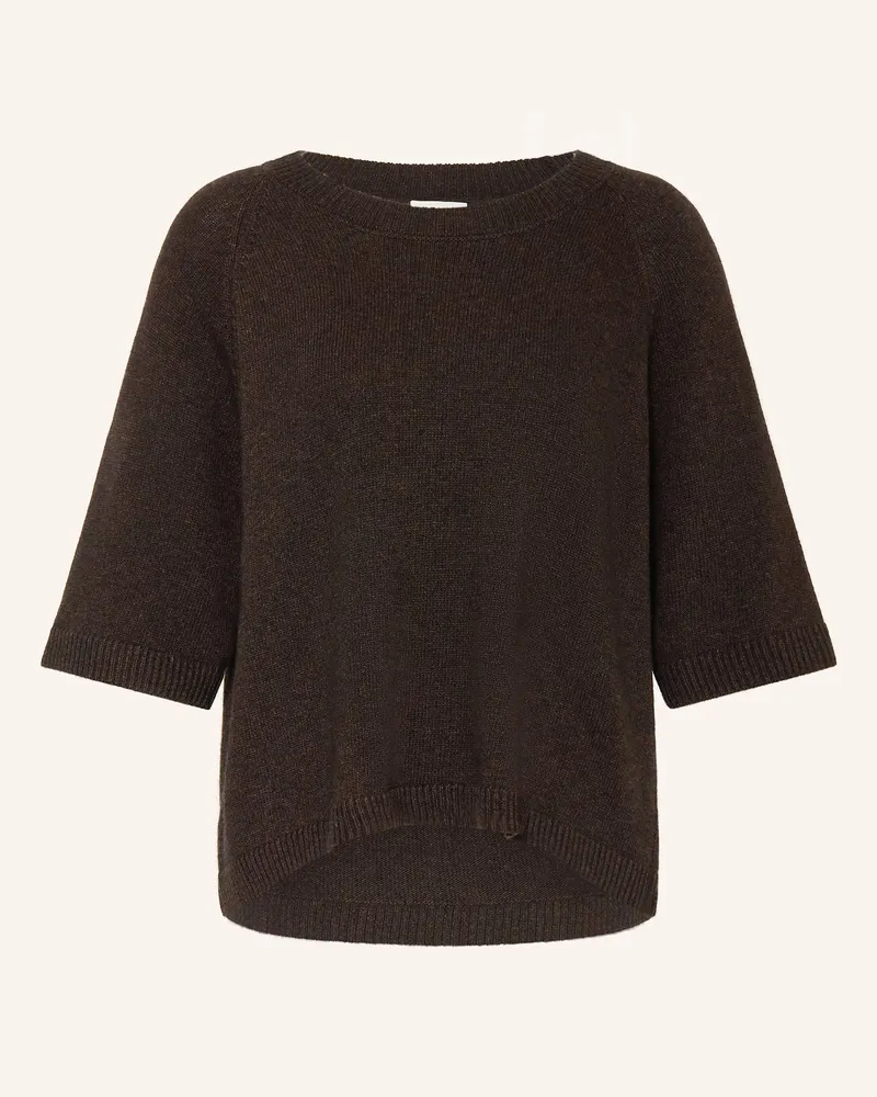 Milano Italy Strickshirt mit Wolle Dunkelbraun