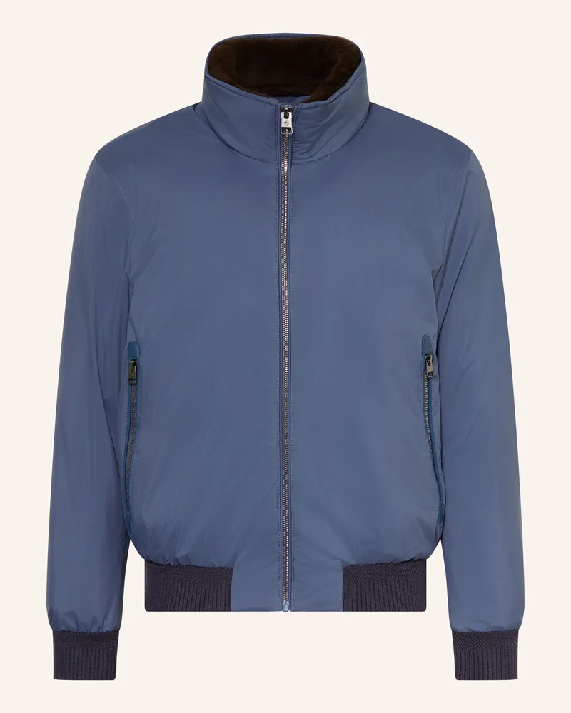 Dressler Blouson Mit Abnehmbarem Kunstfell-Kragen blau Blau