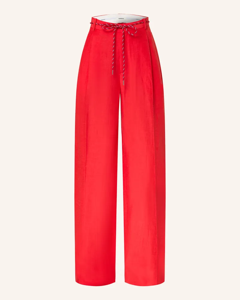 Sandro Hose mit Leinen Rot