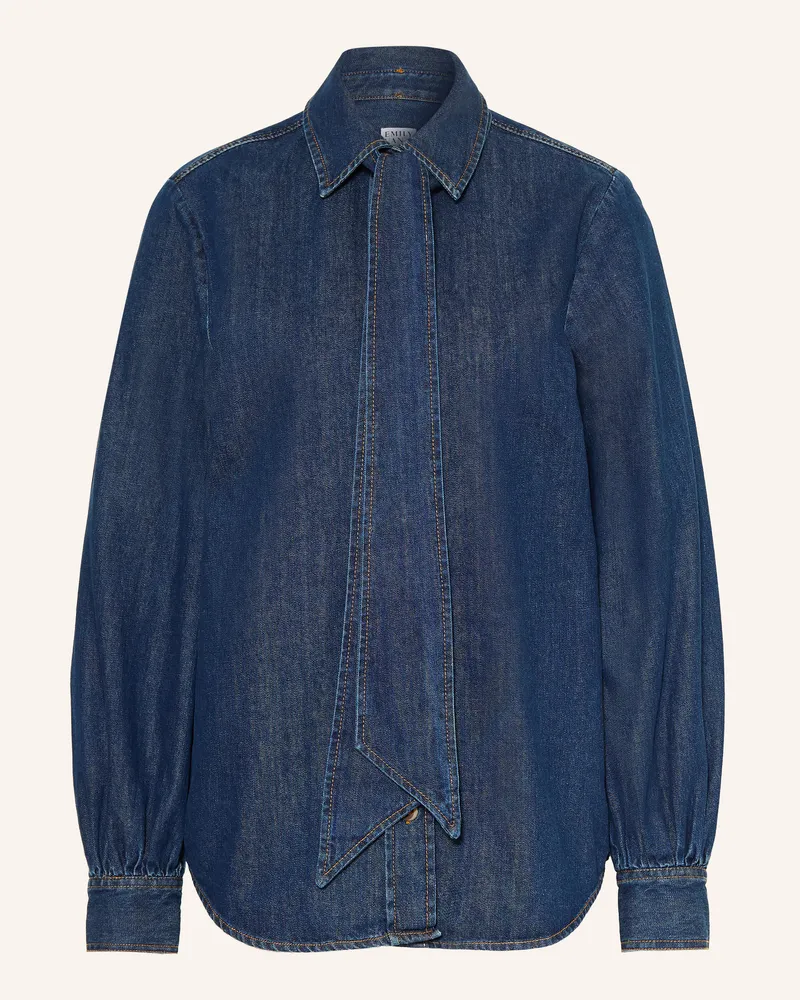 Emily van den Bergh Jeansbluse Mit Abnehmbarer Schluppe blau Dunkelblau