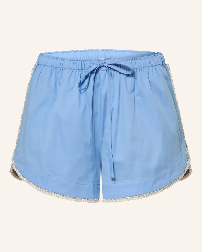 Sandro Shorts Mit Schmucksteinen Und Schmuckperlen blau Hellblau