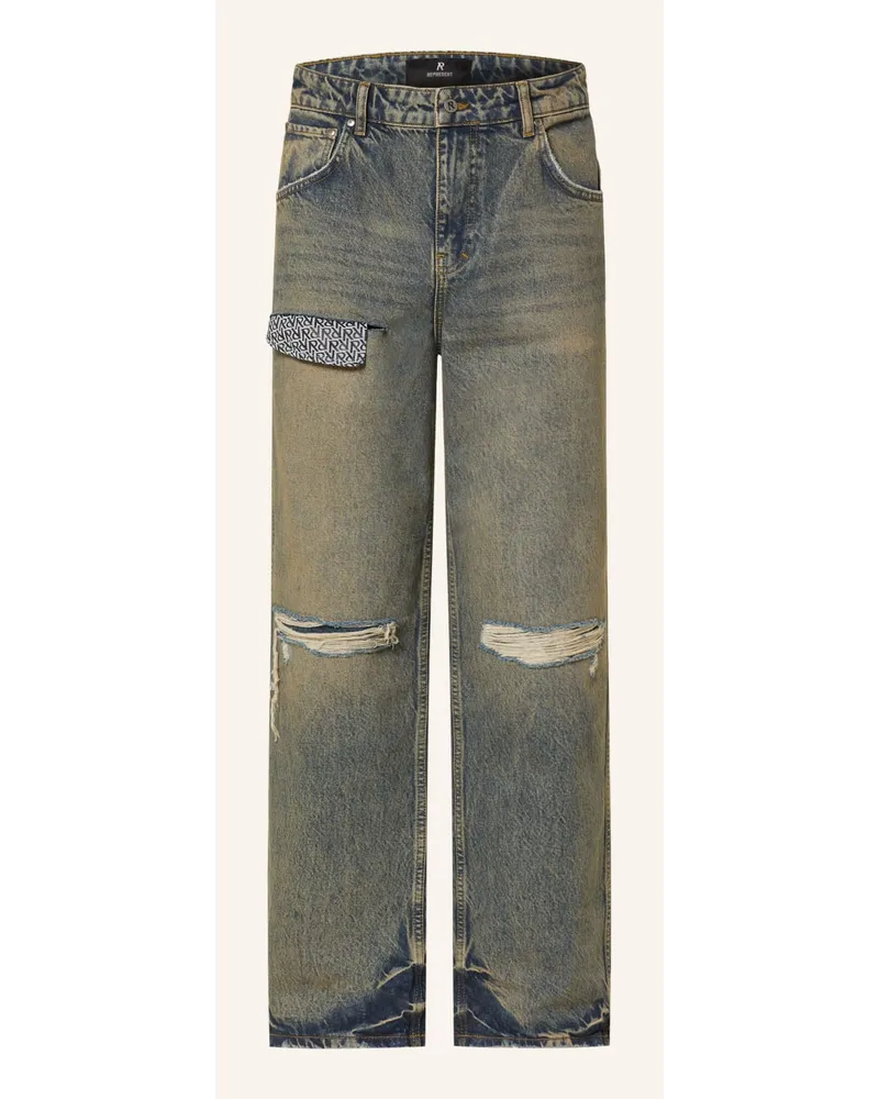 REPRESENT Destroyed Jeans Straight Fit Blau