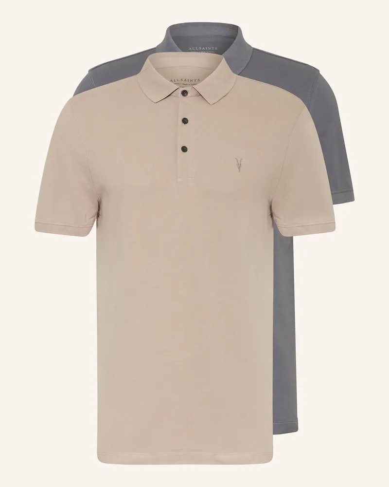 AllSaints 2er-Pack Piqué-Poloshirts REFORM SS Blau