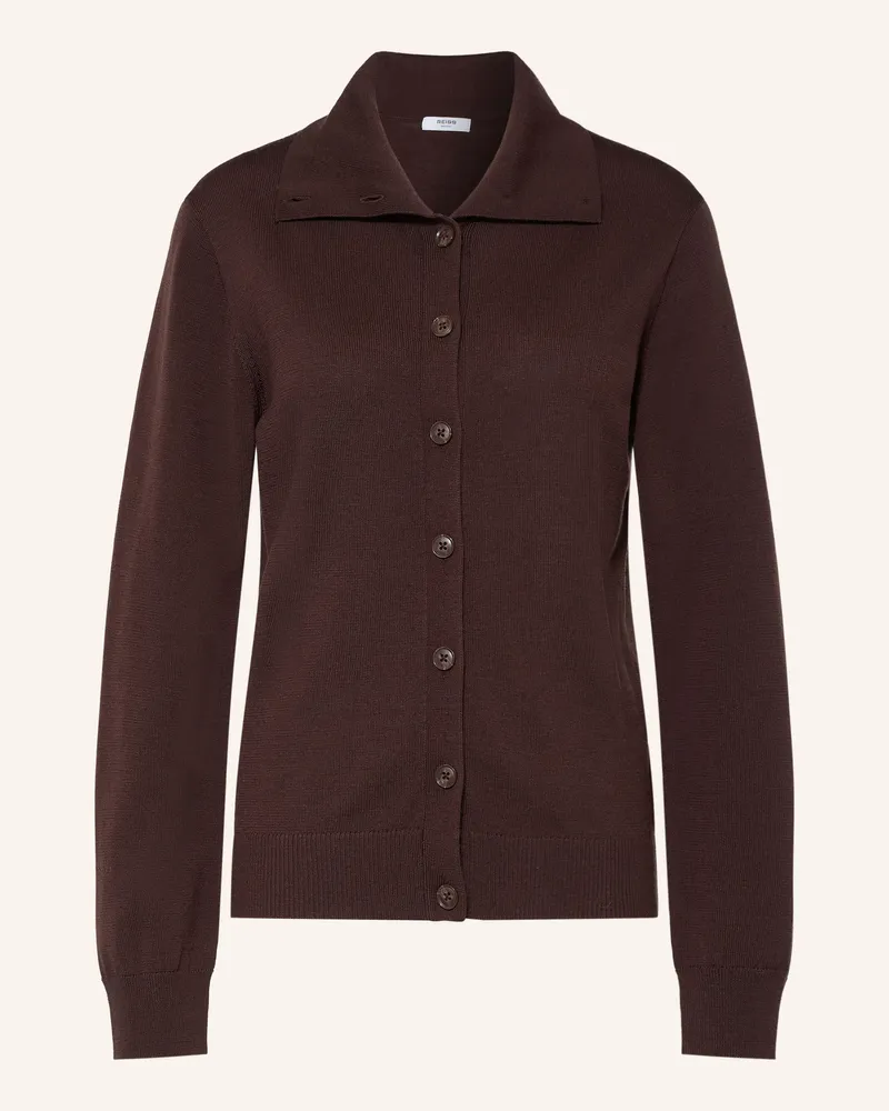 Reiss Strickjacke Gale rot Dunkelbraun