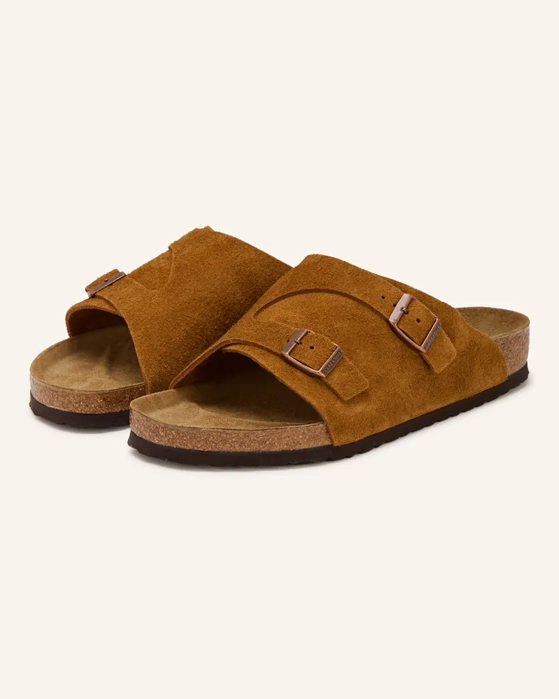 Birkenstock Pantoletten Zürich braun Cognac