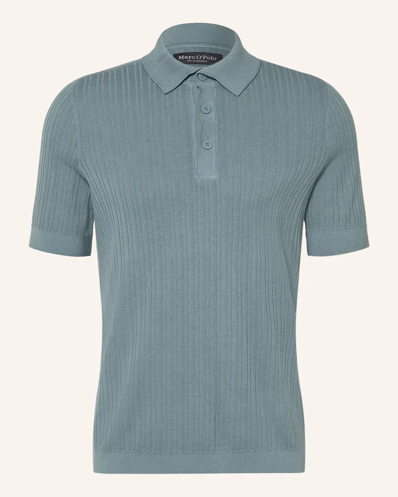 Marc O'Polo Strick-Poloshirt blau Blaugrau