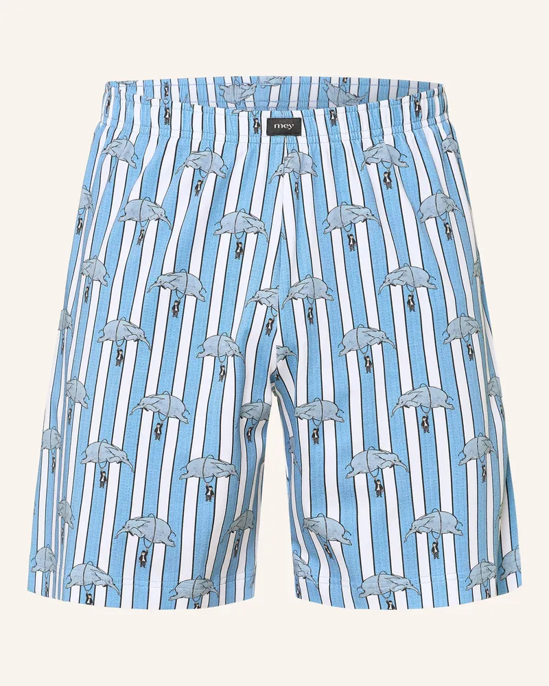 Mey Schlafshorts Serie Mey × Loriot blau Hellblau