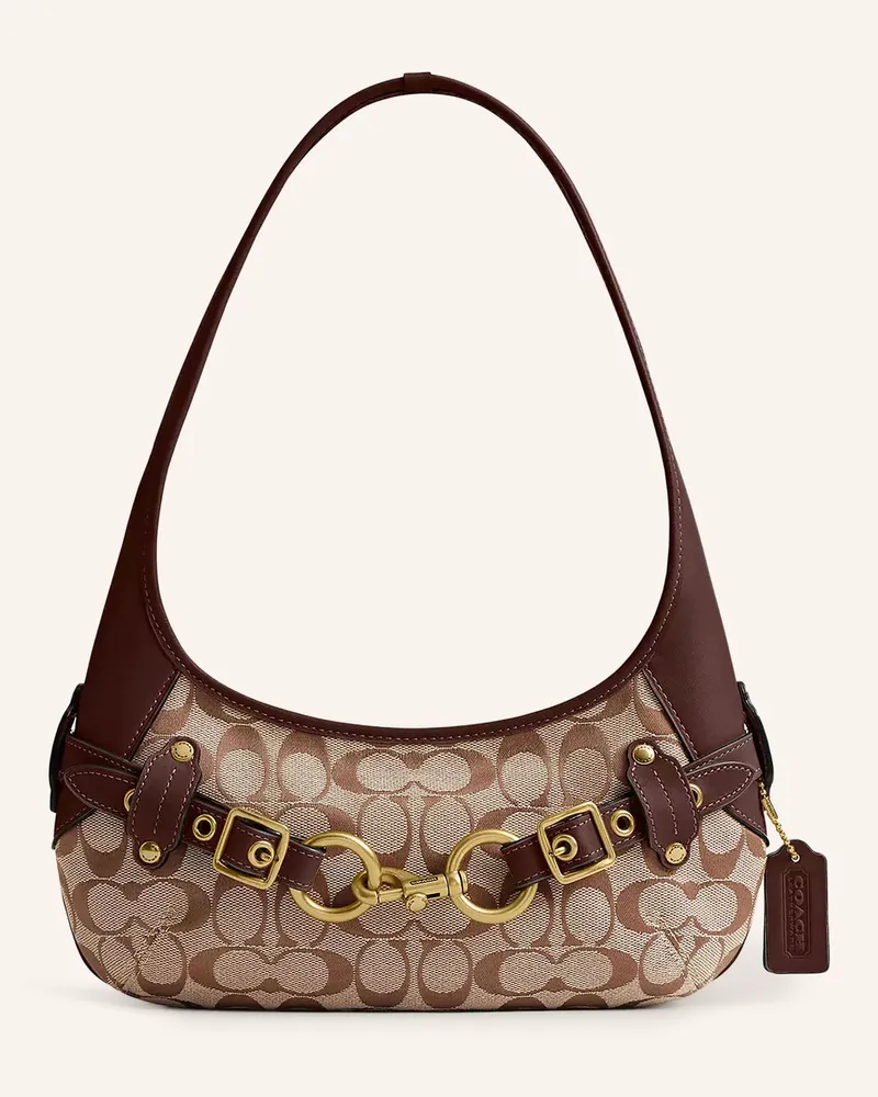Coach Schultertasche beige Beige