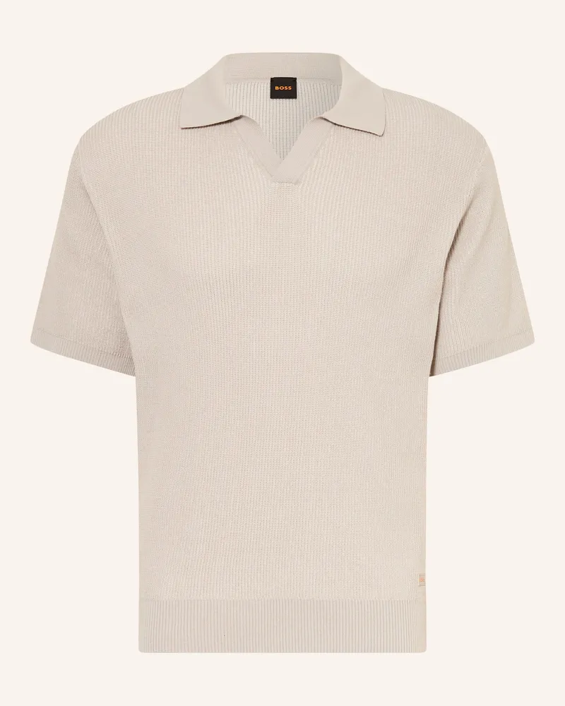HUGO BOSS Strick-Poloshirt ARAVOLO Grau