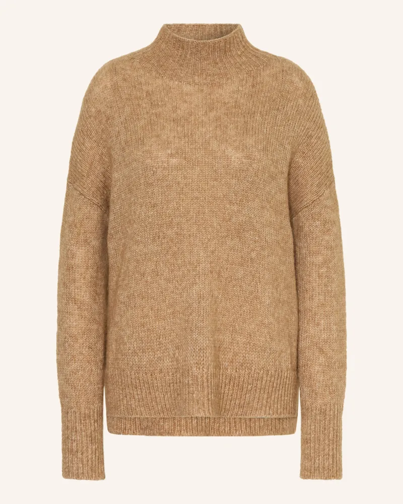 Luisa Cerano Pullover Mit Aplaka braun Beige