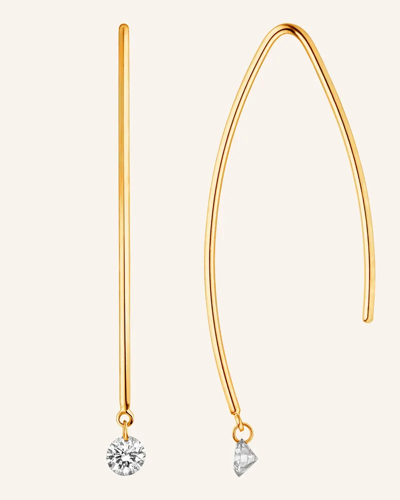 Leaf Creolen Pure M Aus 18 Karat Gelbgold Mit Diamanten gold Gold