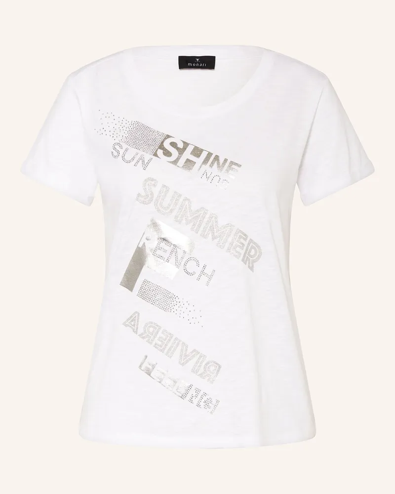 monari T-Shirt mit Schmucksteinen Creme