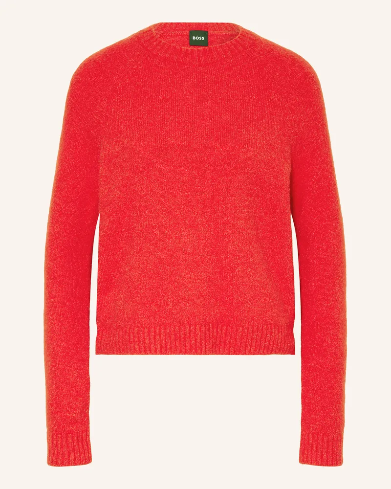 HUGO BOSS Pullover FEBISAN mit Alpaka Rot