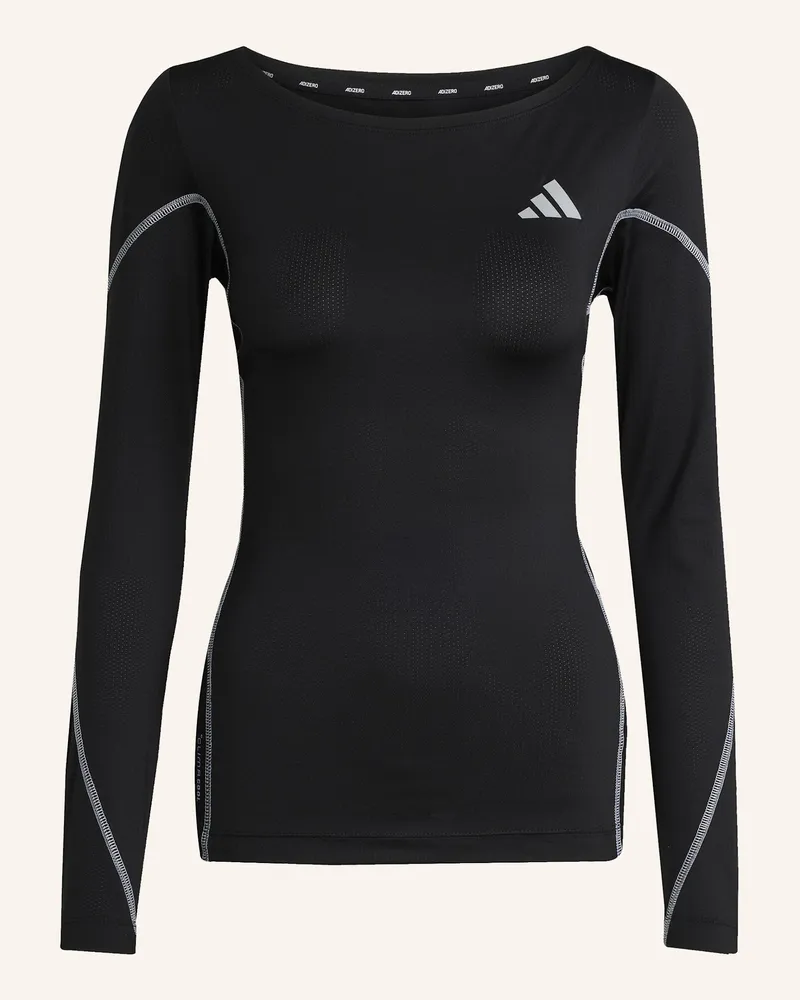 adidas ADIZERO BTN RUNNING LANGARM-T-SHIRT Schwarz