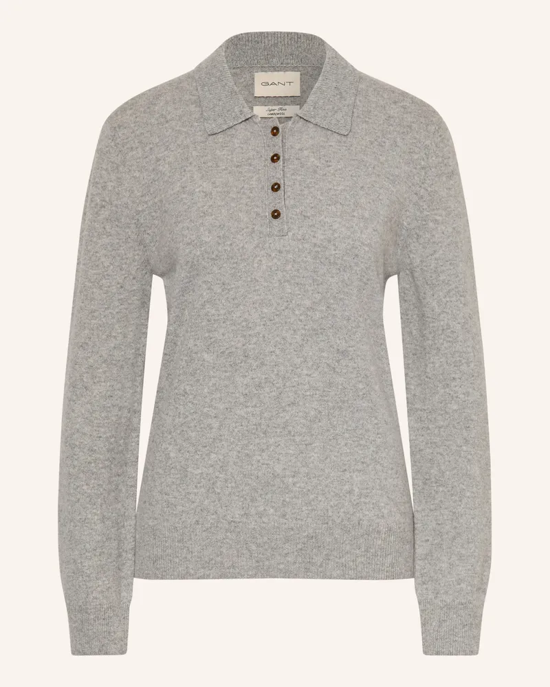 Gant Strick-Poloshirt grau Grau