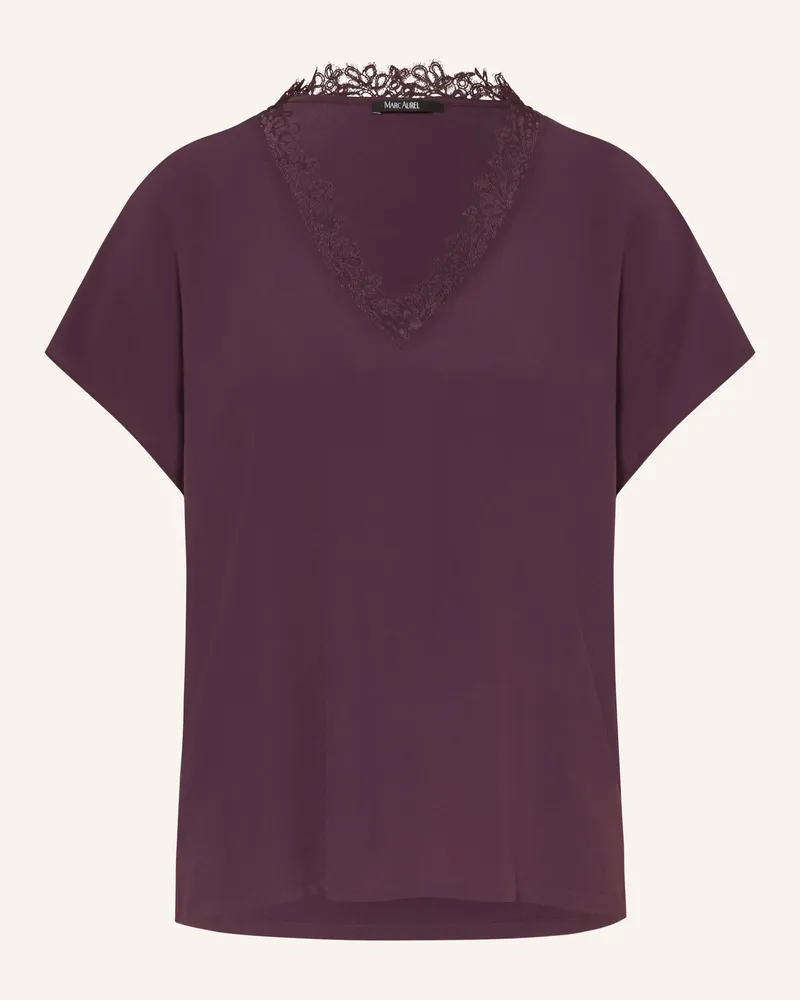 MARC AUREL Blusenshirt Mit Spitze lila Dunkellila