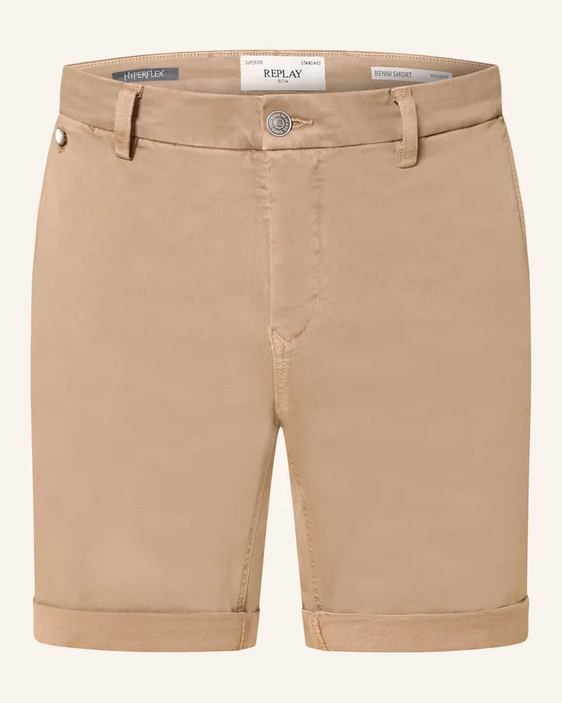 Replay Jeansshorts Benni Regular Fit beige Camel