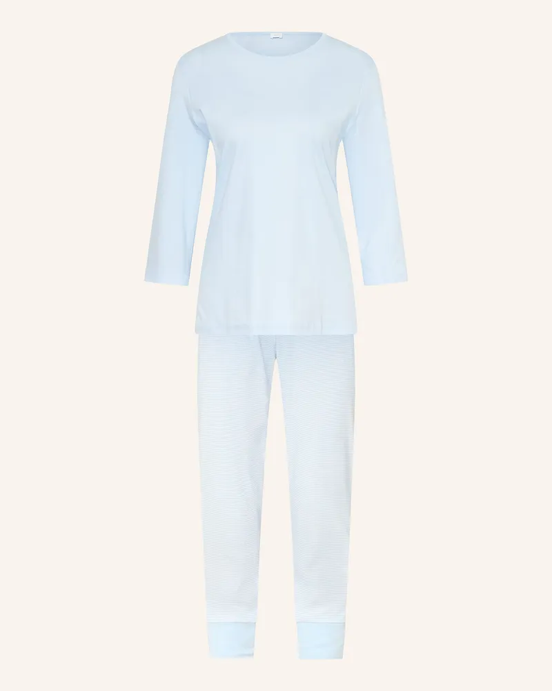 Mey Schlafanzug Serie Simple Stripes blau Hellblau