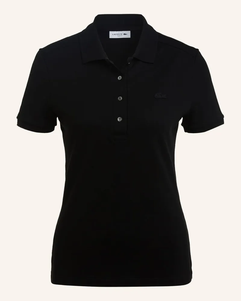 Lacoste Piqué-Poloshirt Slim Fit Schwarz