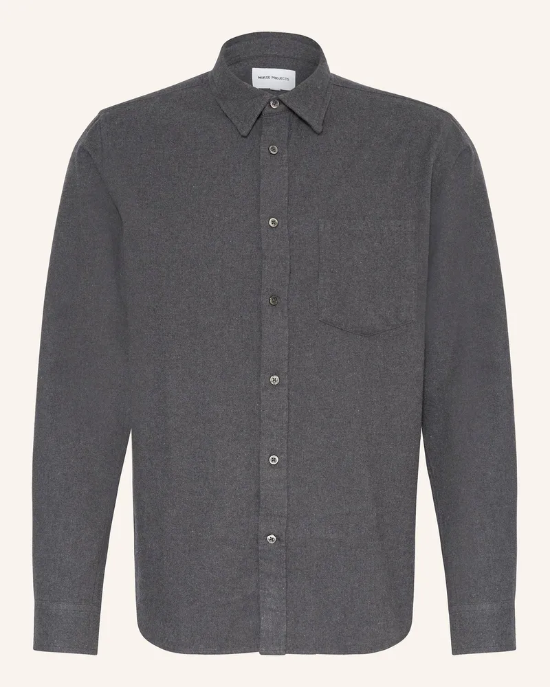 Norse Projects Flanellhemd OSVALD Comfort Fit Dunkelgrau