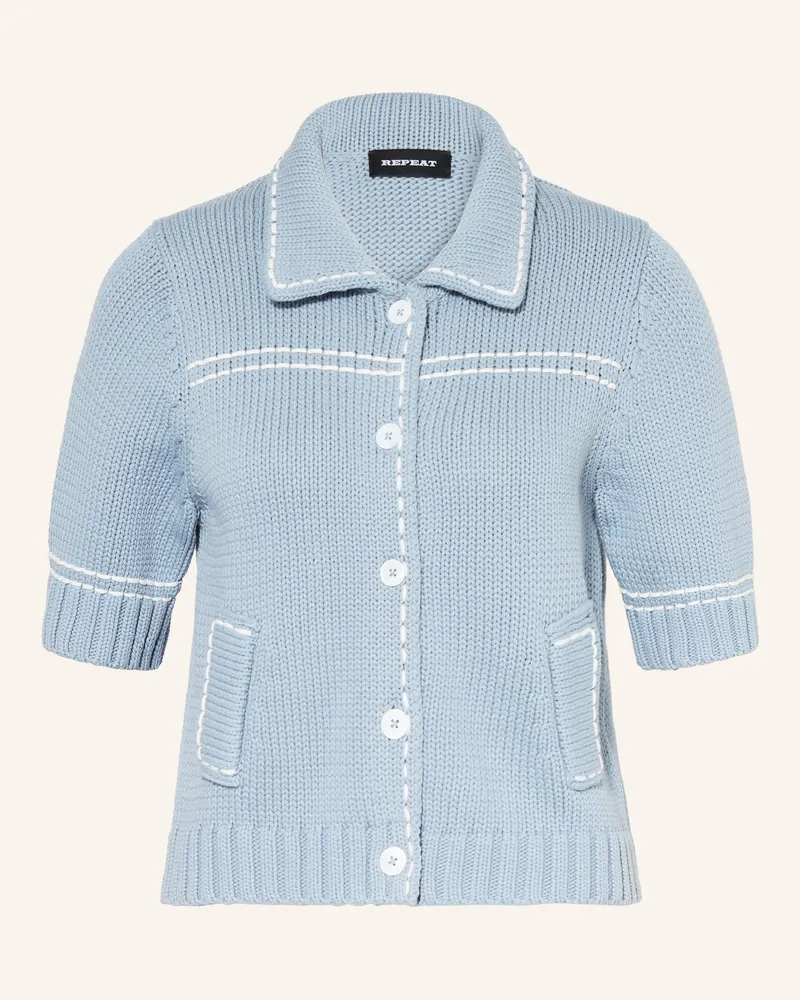 Repeat Strickjacke blau Blaugrau