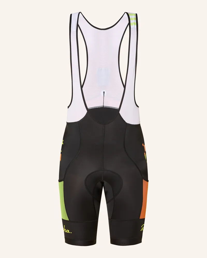 Rapha Radhose AMANI PRO TEAM TRAINING CARGO BIB mit Trägern und gepolstertem Einsatz Schwarz