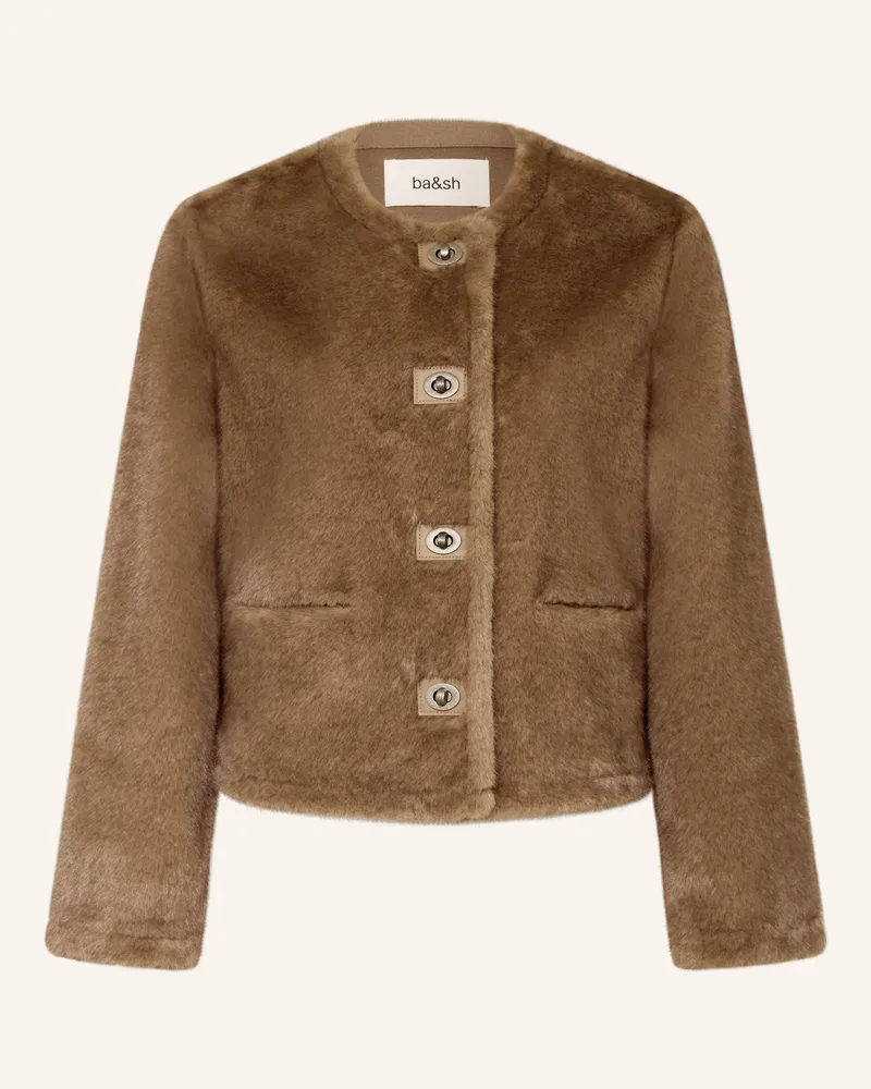 ba&sh Kunstfell-Jacke Basil braun Braun