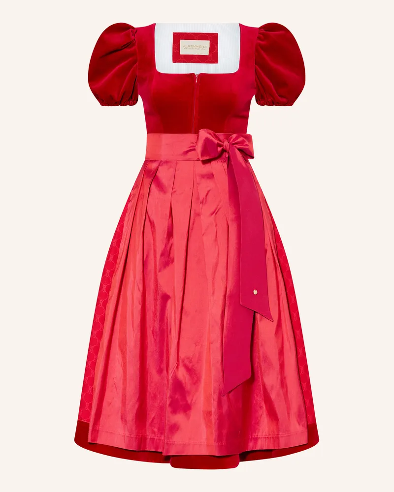 AlpenHERZ Dirndl Mona Mit Abnehmbaren Ärmeln rot Rot