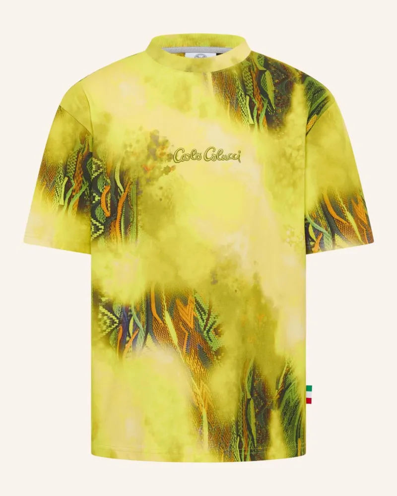Carlo Colucci Oversize T-Shirt - Sprayed knit D'INEZO Gelb