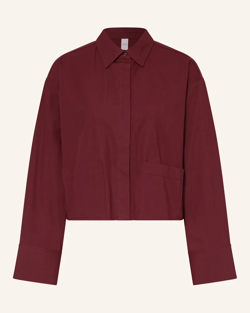 Y.A.S Cropped-Hemdbluse Dunkelrot