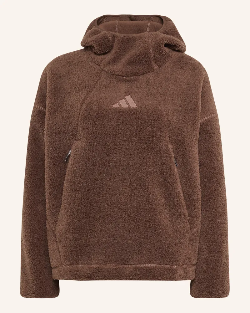 adidas Fleece-Hoodie Xploric Climawarm High Pile braun Taupe
