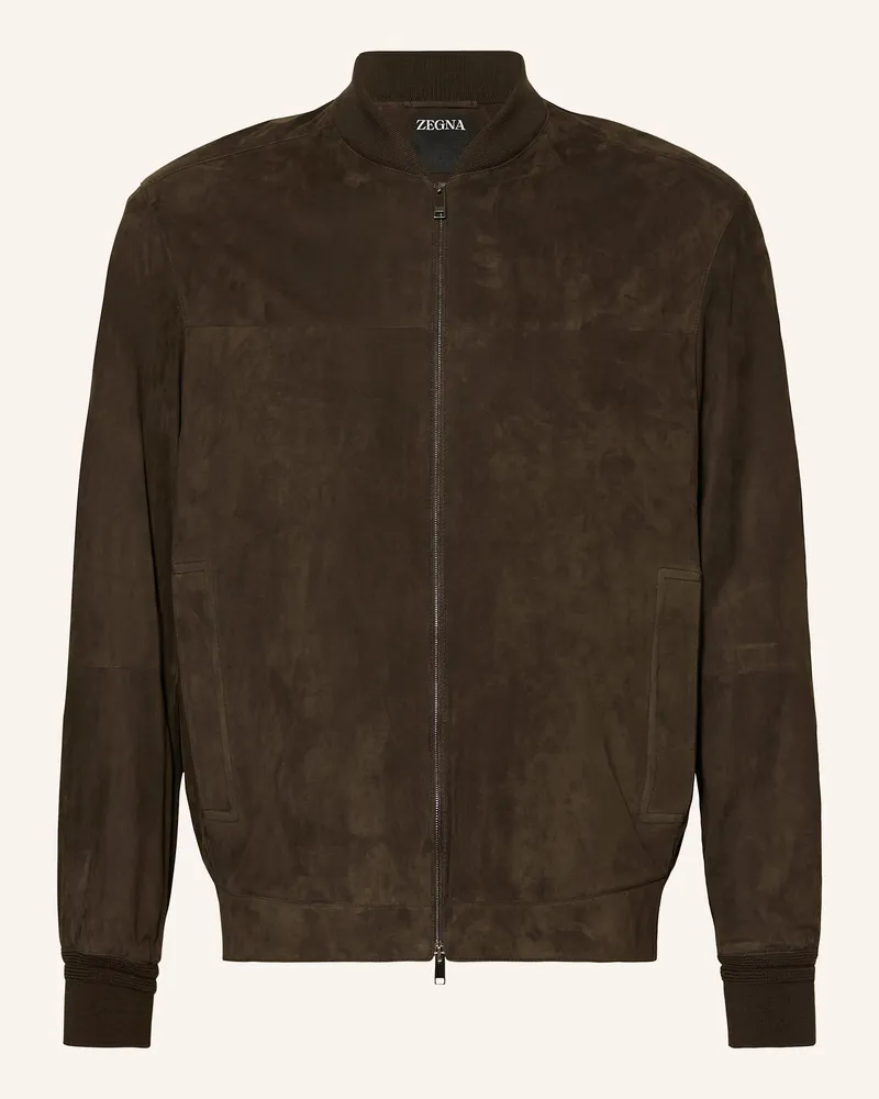 Ermenegildo Zegna Lederblouson Dunkelbraun
