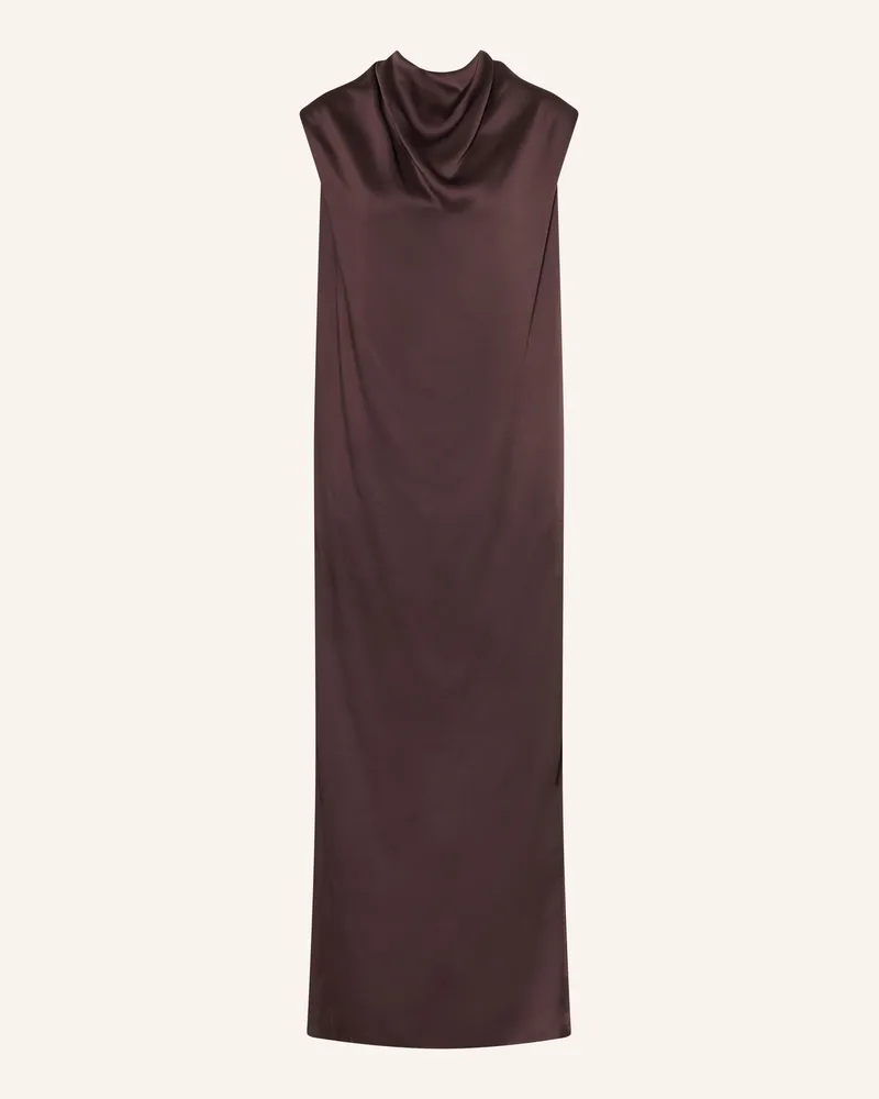 HUGO BOSS Satinkleid DABIKA mit Cut-out Dunkelbraun