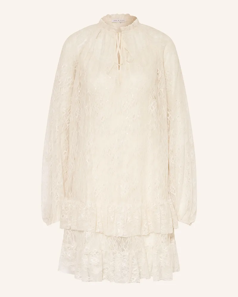 Mrs & HUGS Spitzenkleid Mit Pailletten Und Volants beige Beige