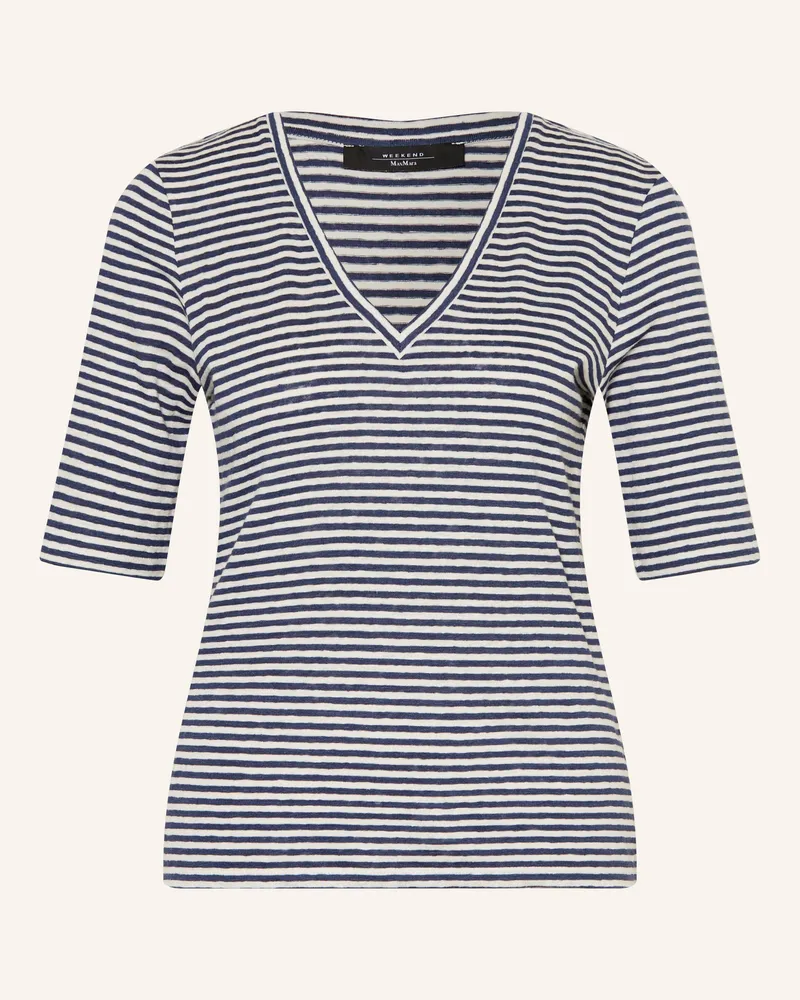 Max Mara T-Shirt Opzione Aus Leinen blau Dunkelblau
